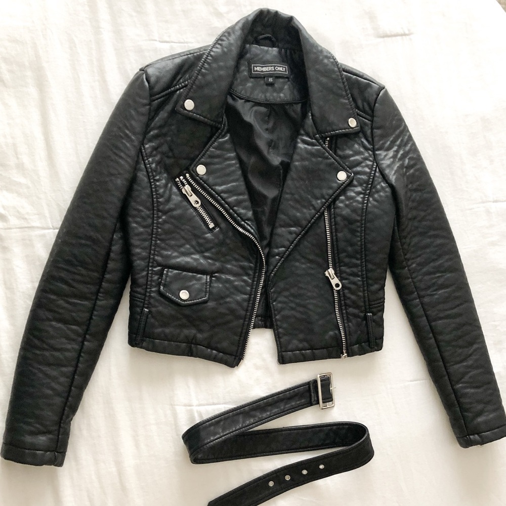 3-Way MEMBERS ONLY Faux Leather Jacket - Like NEW